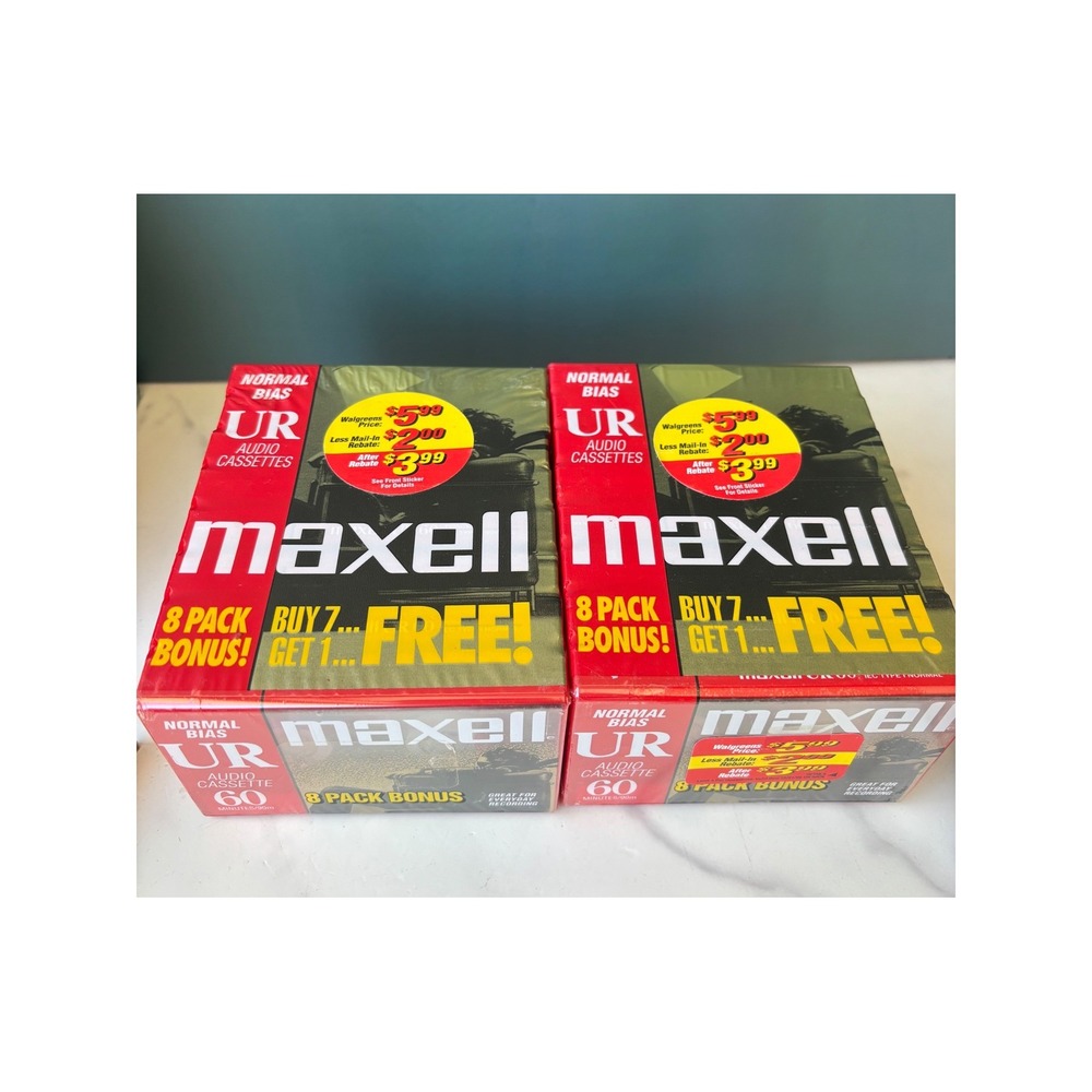 Maxell UR 60 Normal Bias Audio Cassette Tapes 16 Pack Total 60 Minute Type I New